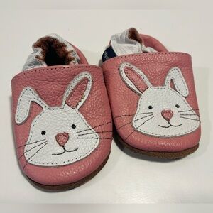 Pink Bunny Baby Leather Shoes 6-12 months, made in Colombia